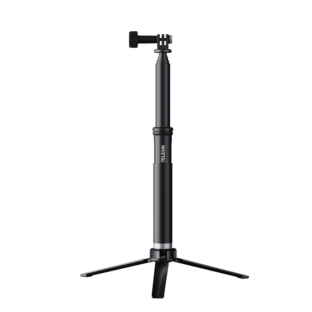 BRANDNMART 0.9m Extendable Aluminum Alloy Selfie Stick with Tripod and Phone Clip for GoPro